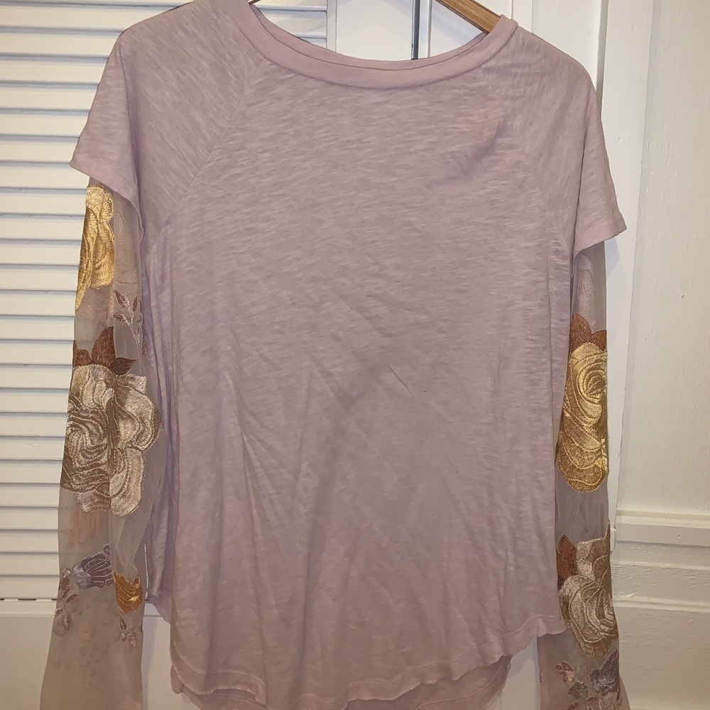free people long sleeve lavender/purple top